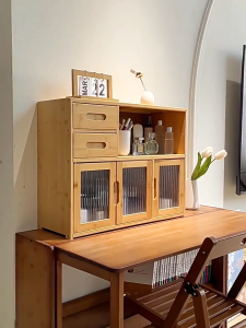 T-Y(COD) ตู้เก็บของ ตู้โชว์ชุดน้ำชา กล่องเก็บของตั้งโต๊ะ ตู้เก็บของใส่ช้อนส้อม ที่วางแก้วกันฝุ่น ล็อกเกอร์ไม้ไผ่ ตู้เก็บของถ้วย