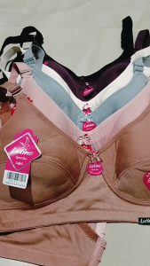 Set 3 Pcs BH Sport Wanita Lutino Jumbo 34 - 48 Kait 2/3 Busa Tipis Tanpa Kawat - Katun