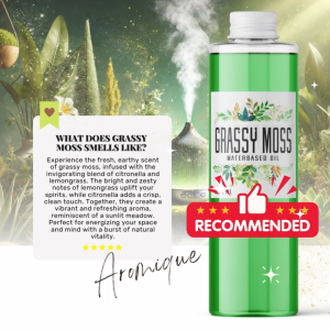 GRASSY MOSS Aromique 1L Premium Essential Oil | Water-Based Scent for Air Fresheners & Diffusers Long-Lasting