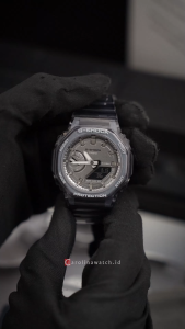 Jam Tangan Wanita Casio G-Shock GMA-S2100SK-1A Black Dial Transparant Resin Band