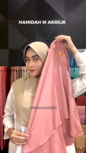 (COD) BERGO HAMIDAH JILBAB INSTAN SPORT PENUTUP DADA PIN GOLD AKRILIK
