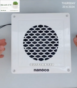 Quạt hút mùi thông gió gắn tường mini Nanoco Panasonic 8W - lỗ khoét 140mm
