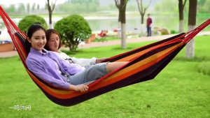 เปลญวน เปลยวนผู้ใหญ่ เปลนอนผ้าทอ เปลผ้าใบ ขนาด80*190cm แบบพกพา แถมฟรีกระเป๋าและเชือก เปลเดินป่า Camping hammock