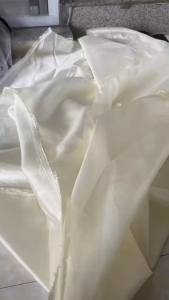 Vải Tơ Óng Nhũ Vàng Nhạt Khổ 1m45 - Chất Mỏng Phồng Đứng Form - May Đồ Thiết Kế Áo Kiểu Áo Dài Cách Tân