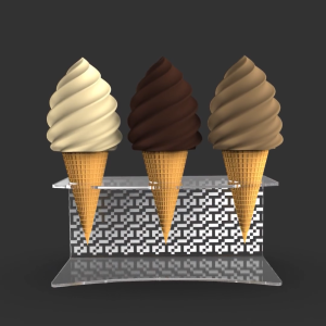 ICE CREAM GELATO CONE CONES STAND HOLDER DISPLAY RACK CLEAR TRANSPARENT ACRYLIC MODERN ALAS DUDUKAN TEMPAT TATAKAN PENYANGGA ES KRIM RAK 3 LUBANG AKRILIK BENING TRANSPARAN RAK PROPS FOTOGRAFI MAKANAN ELEGAN KEKINIAN MULTIFUNGSI MOTIF PATTERN PUZZLE-168