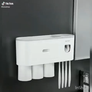 Kệ nhả kem đánh răng tự động kèm 2 cốc Ecoco  Nhả kem đánh răng Ecoco 2 cốc Cao Cấp Bộ nhả kem treo bàn chải kèm 2 cốc Ecoco cao cấp Bộ Nhả Kem đánh Răng Ecoco 2 Cốc Giá Tốt