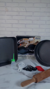 Loyang Kue Anti Lengket Bulat Persegi Bongkar Pasang Set 6 in 1