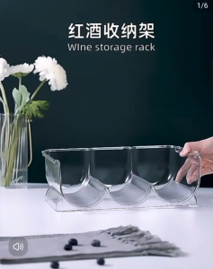 Plastic Stackable Wine Rack Transparent Water Bottle Storage Rack Each Rack Holds 3 Containers