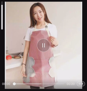 Kitchen Household Anti Oil Cotton Apron Canvas With Pocket Apron Kapas Anti Minyak Dapur Gaya Korea