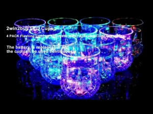 Flash Light Up Cups Liquid Activated Multicolor LED Glasses for HolidayFestivalsBirthday