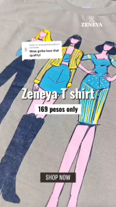 Zeneya Mini Illustration T Shirt Tshirt For Women Collection round neck classic basic casual wear cotton ladies trendy shirts tshirts top tops blouse short sleeves printed graphic clothing line t-shirt tees