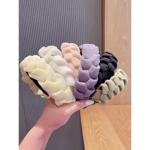 Bờm vải cài tóc dạng bện phong cách Hàn Quốc bím vải voan nữ phong phụ kiện thời trang-NIEVE