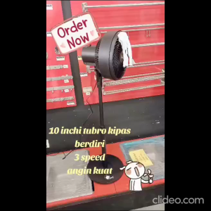 GELOOF 10-Inch Oscillating Stand Fan with Adjustable Speed High-Performance Ball Bearing Motor and 5-Leaf ABS Blade