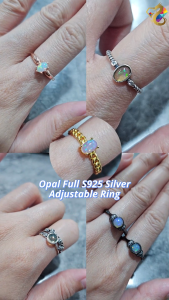 Premium Grade Opal Full S925 Silver Adjustable Ring (5 Types to Choose)
