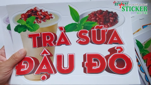 🔥 MIẾNG DÁN TRÀ SỮA ĐẬU ĐỎ... 🔥 DÁN TƯỜNG XE CỬA KÍNH... CHO QUÁN TRÀ SỮA QUÁN ĂN UỐNG.