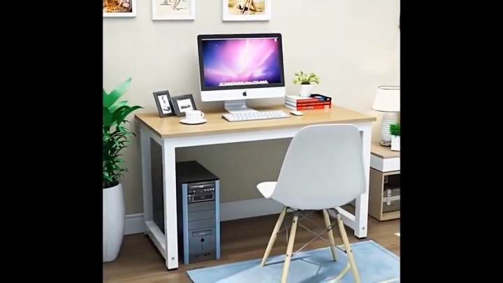 140CM Office Table Computer Reinforce Desk Study Table Living Room ...