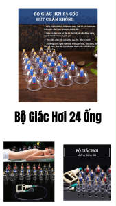 Dụng cụ Cạo Gió Giác Hơi THAILAN 24 món Bộ Giác Hơi Không Dùng Lửa 24 Món Chuyên Dụng Cho Các Vùng: LưngCổ Gáy Vai Môngvv