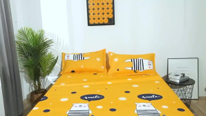 ผ้าปูที่นอน ลาย07 Da1/1 แบบรัดมุม （ไม่รวมปลอกหมอน） รัดมุม เตียงสูง10 นิ้ว ไม่มีรอยต่อ ไม่ลอกง่าย