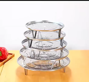 Multifunction Kitchen Cooking Steamer Tray Steam Plate Stainless Steel Foldable Stackable Steaming Tray Kukus 蒸架