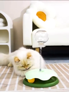 Pet Cat Food Leakage Toy Ball For Cat Treat Snack Leaking Toy With Balls Cat Interactive Toy Cat Turntable Cat Tumbler Cat food Dispenser