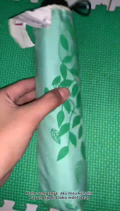 Payung Lipat Motif Daun Cantik Fashion Anti UV Teduh ada lapisan hitam