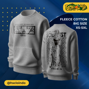 Sweater HSCLO BULMA Anime Manga Dragon Ball Z Crewneck Sweatshirt Bahan Fleece Abu Misty Ukuran Jumbo Big Size XS S M L XL XXL 3XL 4XL 5XL