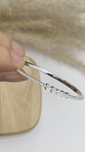 Lắc Tay Nữ Bạc Ta Nguyên Chất S99 Nơ Đính Đá BẠC HIỂU MINH LTU616