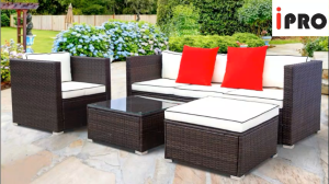 IPRO Rattan Sofa Outdoor Table and Chair Set  Balcony Garden Table and chair Outdoor Furniture Sofa Rotan Set Meja Kerusi Rotan Taman Outdoor Moden