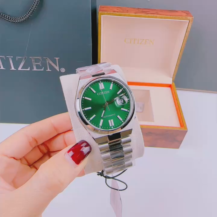 Đồng Hồ Nam Citizen NJ0150-81X Automatic Green Dial Watch 40mm, Luxury diamond watch