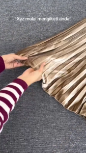 Rok Plisket Bludru Rempel Besar Mayung Premium