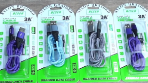 BISEN 3A USB Data Cable Super Fast Charge Braidedd Flexible Durable Charger Cord Support QC3.0 Quick Charging Data Transfer For Android Micro iph TypeC