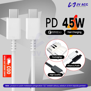 KABEL DATA CHARGER 45W TYPE TIPE C TO TYPE C SUPER FAST CHARGING 5A FOR SAMSUNG S21 ULTRA S21+ S20 A34 A54