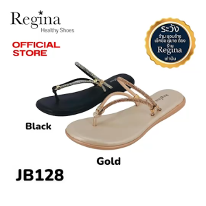 Regina รองเท้าส้นแบน พื้นกว้างรองเท้าเพื่อสุขภาพสำหรับผุ้หญิง รุ่น JB128 พื้นแน่นๆ สวมใส่สบายตลอดวัน มี2 สี สีดำ สีทอง