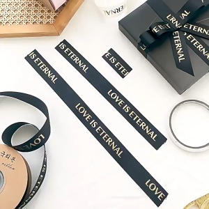 Pita Satin 2.5 CM Motif LOVE IS ETERNAL Buket Bunga ROLL PT07