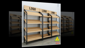 Kệ trưng bày sản phẩm hàng hóa kệ trang trí khung sắt mặt gỗ KST416- Nội thất lắp ráp Viễn Đông Adv