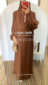 Abaya Salwa Rstore: Gamis Outer Set & Pasmina Crinkle Premium