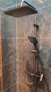 Orz - ชุดฝักบัวอาบน้ำดิจิตอลอุณหภูมิคงที่ ปุ่มเปียโน ฝักบัวสายฝน ท่อสแตนเลส จอแสดงผล LED ระบบน้ำ 4 ฟังก์ชั่น อาบน้ำอุ่น / เย็น ปรับง่าย - Digital Thermostatic Shower Faucet Set Piano Button LED Display 4 Functions