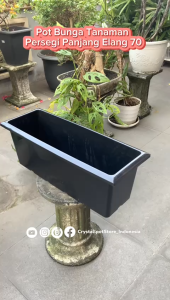 Pot Bunga Tanaman Persegi Panjang Egp 65 Cm Hitam - PANJANG 70 ELANG