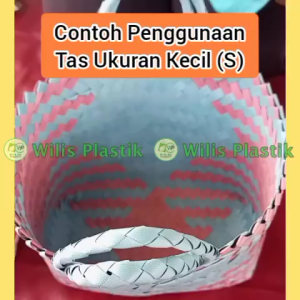 Tas Anyaman Plastik Murah Keranjang Belanja Hampers Kecil (S) Parcel Snack Muat Thinwall Kaleng Roti