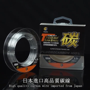 BingoLife Senar Pancing Fluorocarbon Murni Ukuran 08#~8# Maksimal 05mm 19kg Pure Carbon Fishing Line Sub Line Transparan