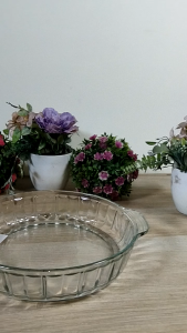 CHOBIG Piring Saji Kaca Berkualitas Mangkok Wadah Saji Piring Sayur 22cm AU