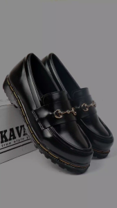 KAVILAZ true style yourself Sepatu Wanita Loafer Docmart Slop Black Doff Formal Kerja Kantor Kode Z22