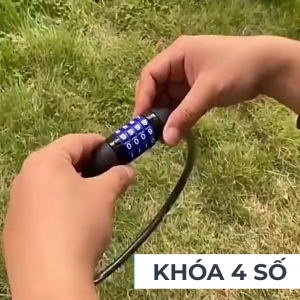 Khoá xe đạp 4 số chống trộm mật mã khoá dây lõi thép chống cắt an toàn hàng chính hãng