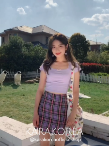 KARAKOREA 8201 Rose A Line Skirt/High Waist Mini Skirt dengan Potongan A-Line/Rok Pendek Wanita Model High Waist