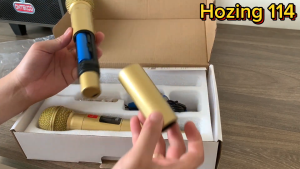 Bộ micro không dây karaoke hozing hz114 pin sạc sóng uhf hát karaoke gia đình chuyên nghiệp chống hú hút âm tốt thích hợp loa kéo âm ly mixer các thiết bị âm thanh