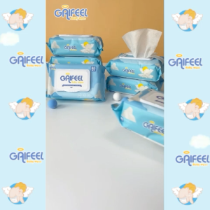 GAIFEEL ผ้าเช็ดทำความสะอาดสำหรับเด็ก ไม่ฉีกขาดง่าย ไม่เป็นขุย ทิชชูเปียกเต็ก 80แผ่น 5แผ่น400แผ่