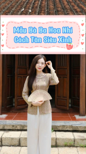 Bộ Bà Ba Cách Tân Gấm Hoa Nhí Dài Tay Cổ Tròn Nút Ngọc Bà Ba Miền Tây Lụa Gấm Nhã Nhặn