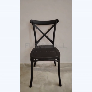 Furnimall Cross Back Cafe Chair Kerusi Kafe PP Chair Plastic Chair Curved back Chair Outdoor Dining Chair Kerusi Makan Mamak