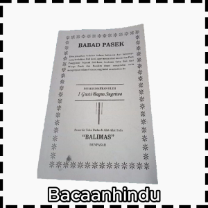 Buku Babad Pasek Agama Hindu