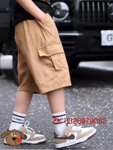 Quần short túi hộp kaki bé trai MẪU6